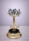 Premium Metal Crystal Lotus Pillar Candle Stand