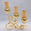 Luxury 3-Piece Floral Vine Amber Glass Candle Stand