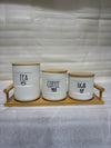 3-Piece Airtight Ceramic Kitchen Jar Set – Stackable Food Storage Containers with Easy-Lock Lids