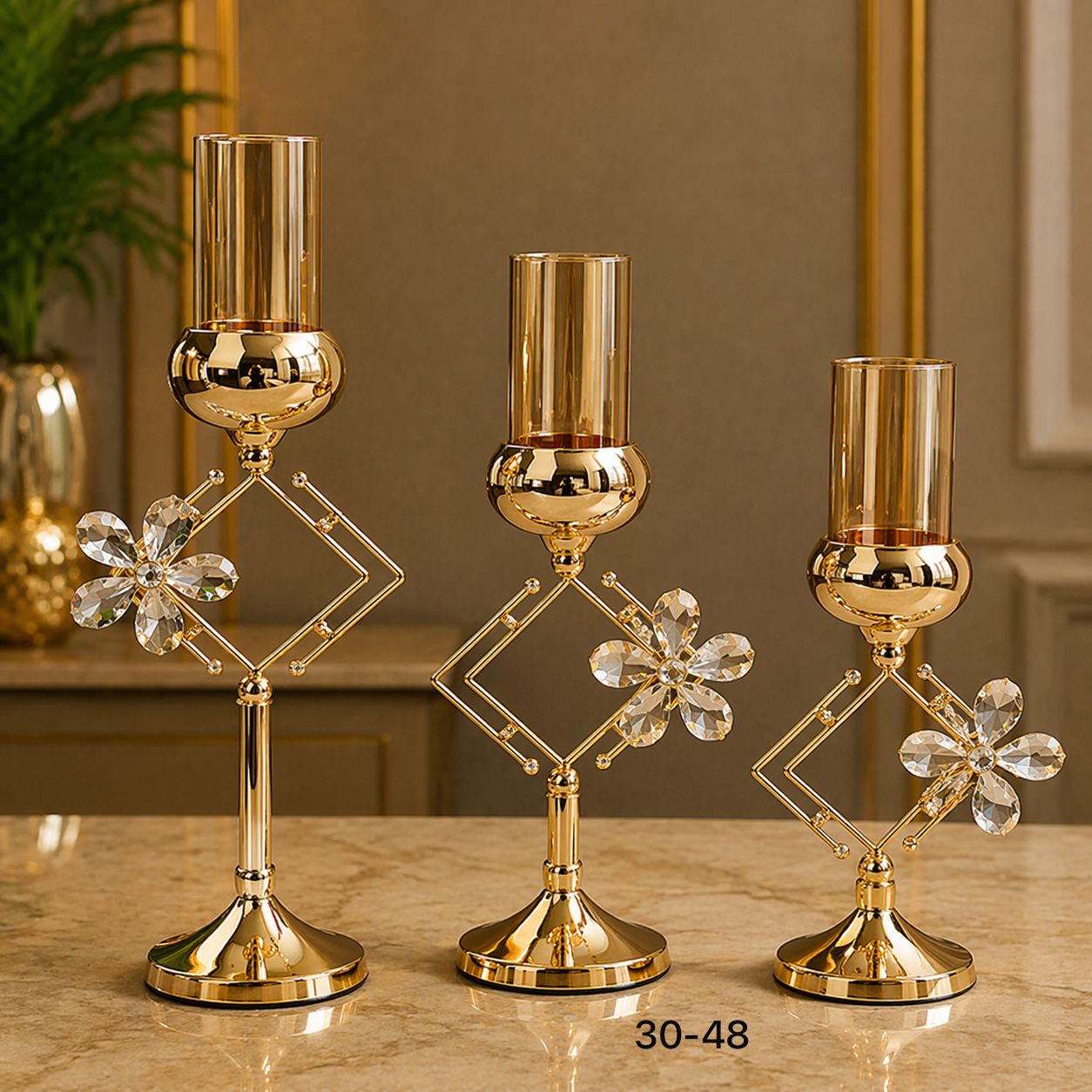 3-Piece Metal Candle Stand Set – Minimalist Iron Pillar Holders for Wedding & Home Decor