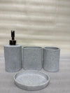 Linear-Luxe 4-Piece Premium Resin Bathroom Accessory Set