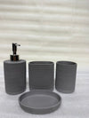 Linear-Luxe 4-Piece Premium Resin Bathroom Accessory Set
