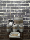 Luxury 6-Piece Ceramic Stone-Effect Bathroom Accessory Set
