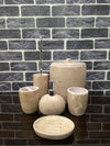 Luxury 6-Piece Ceramic Stone-Effect Bathroom Accessory Set – Available in Slate Grey & Sandstone Beige