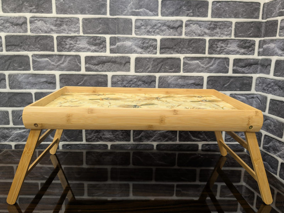 Multi-Functional Foldable Bamboo Bed Table Tray