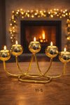 Elegant 5-Cup Golden Metal Arched Candle Stand