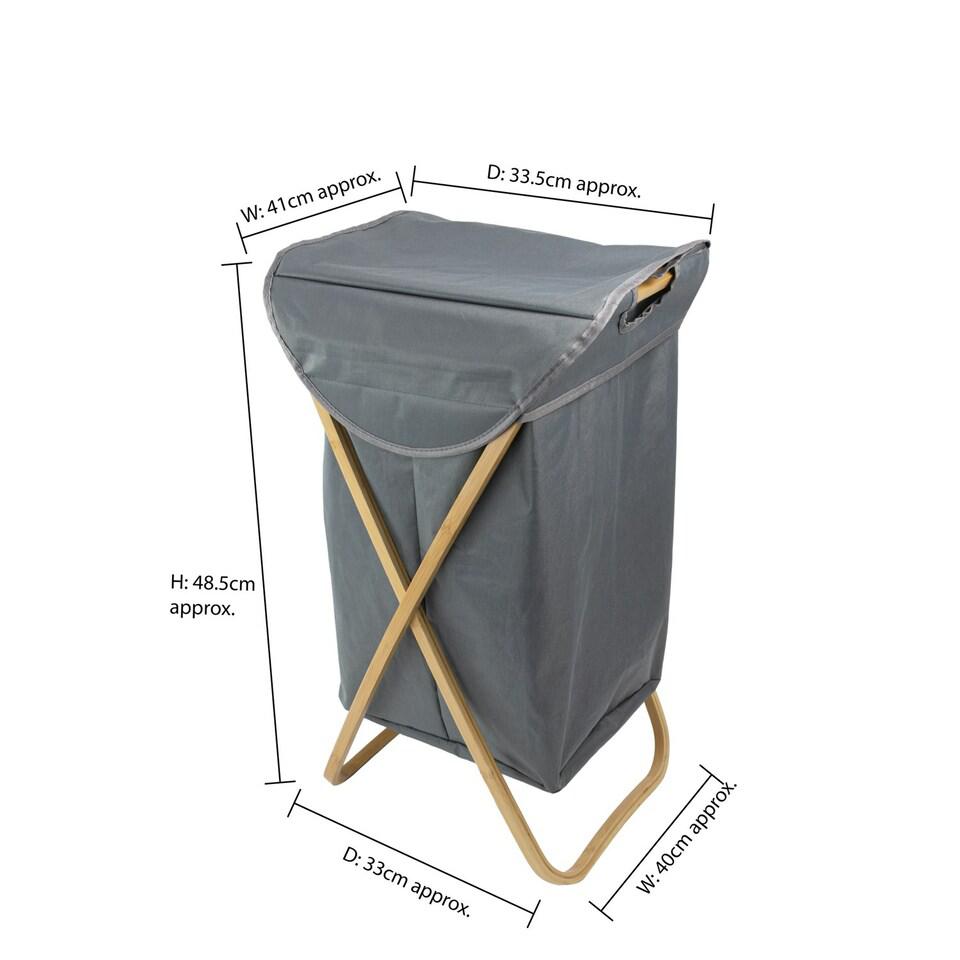 Bamboo X-Frame Folding Laundry Basket