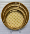 Artisanal Round Rattan & Bamboo Serving Tray Set – 3 Pieces