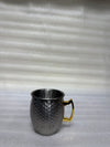 Premium 550ml Hammered Stainless Steel Mug with Gold Handle