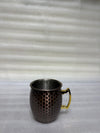 Premium 550ml Hammered Copper-Finish Mug with Gold Handle