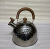 Premium Hammered Whistling Tea Kettle with Wood-Finish Accents