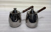Premium Stainless Steel Milk Pot Set with Wood-Finish Handle