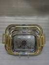 Luxury 3-Piece Stainless Steel Serving Tray Set with Islamic Art Etching
