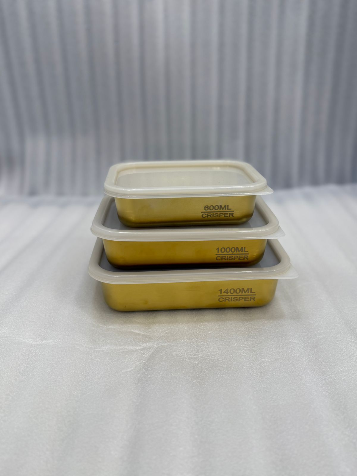 Premium 3-Piece Stainless Steel Storage Box Set
