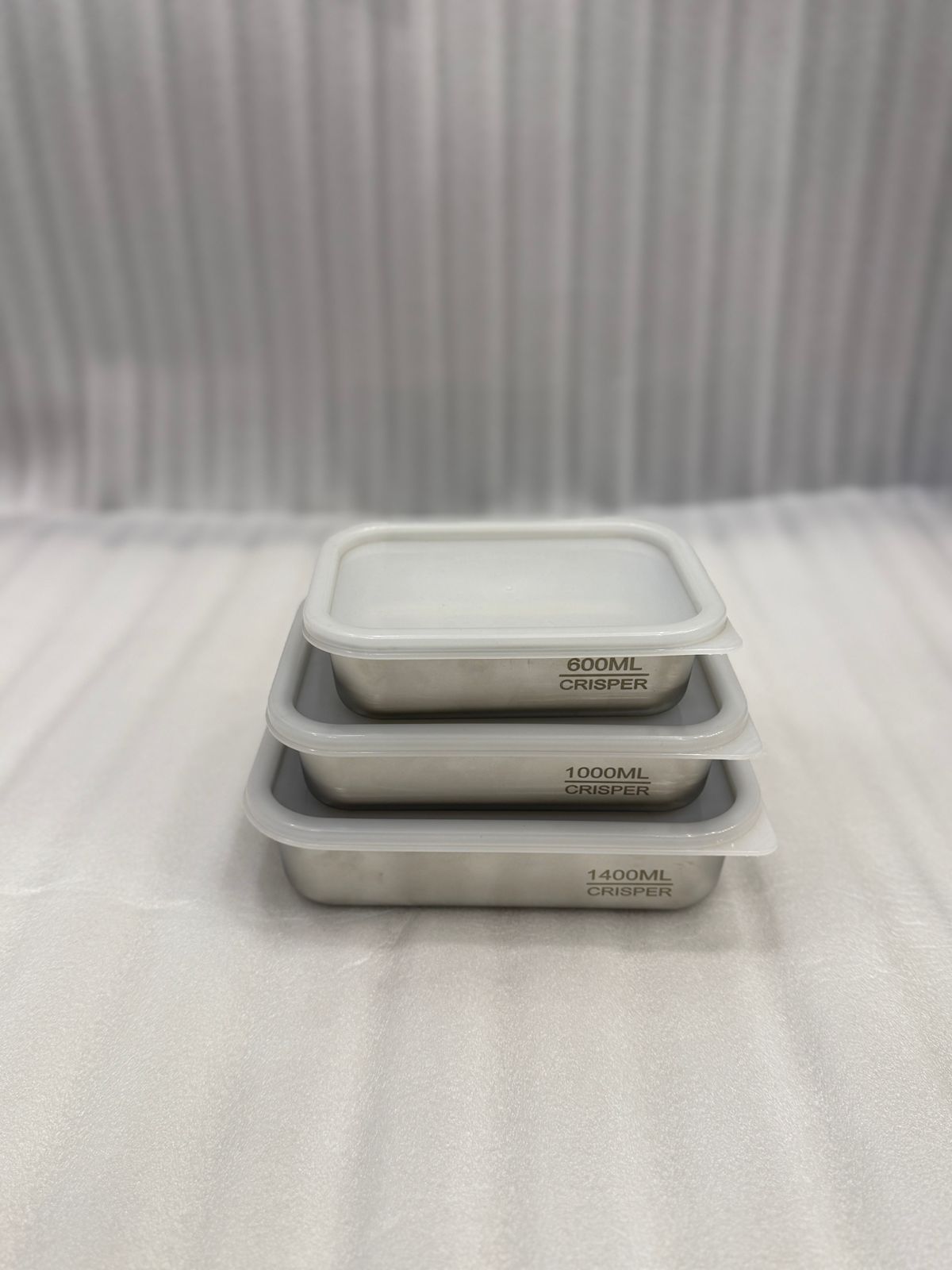 Premium 3-Piece Stainless Steel Storage Box Set