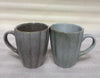 Artisanal Ribbed Ceramic Tea Mug Set (Random Color)