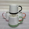 Modern Ribbed Pastel Ceramic Tea Mugs (Random Color)