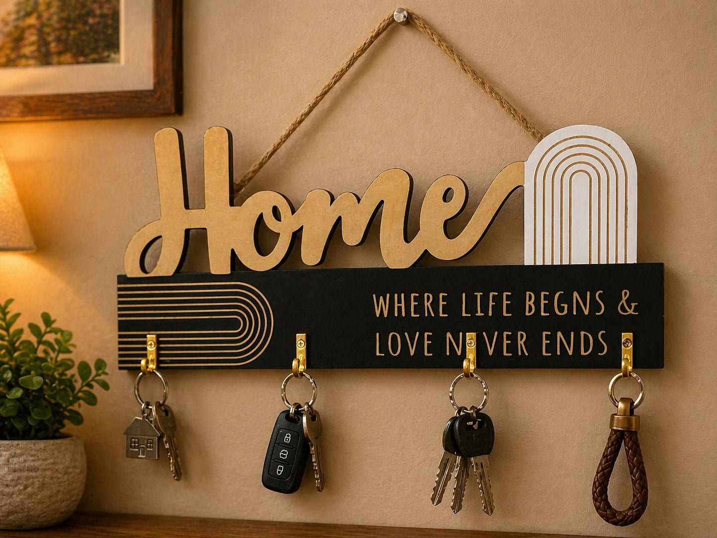 Elegant Wooden Wall-Mounted Key Organizer Collection