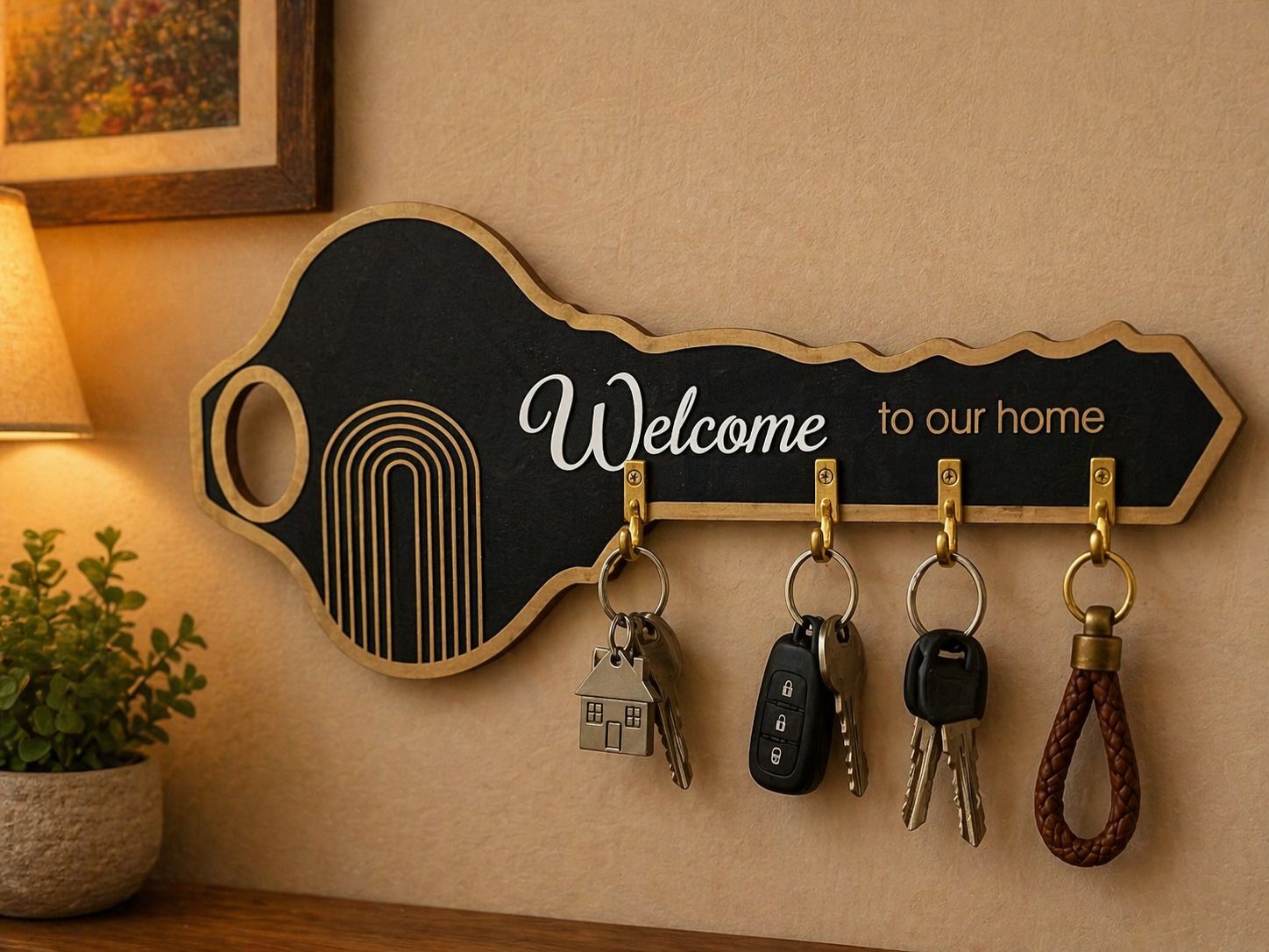 Elegant Wooden Wall-Mounted Key Organizer Collection