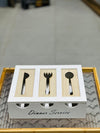 Vintage 3-Compartment Wooden Cutlery Organiser