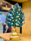 Antique Verdigris Monstera Leaf Decor Piece
