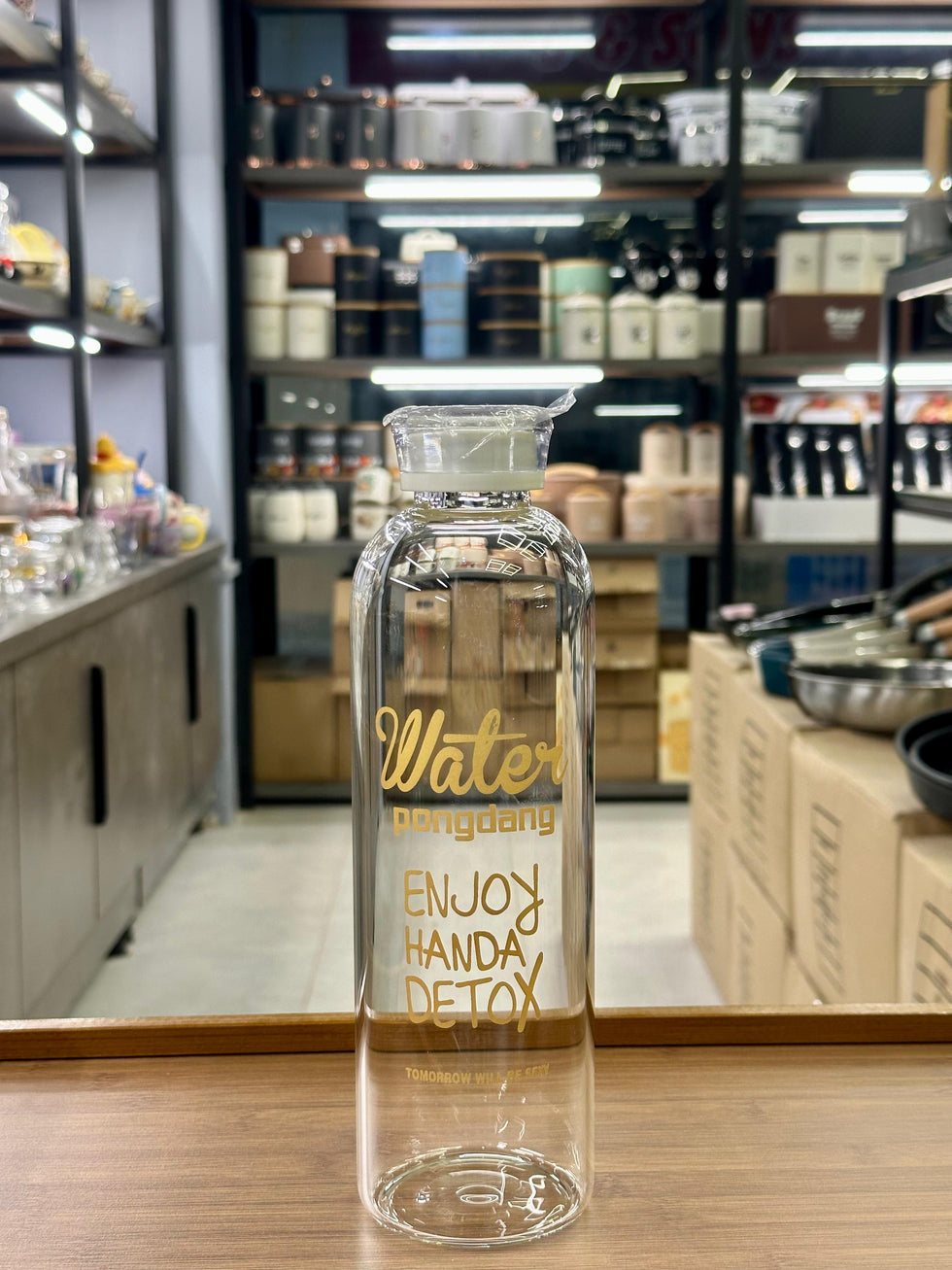 "Enjoy Handa Detox" Premium Glass Water Bottle