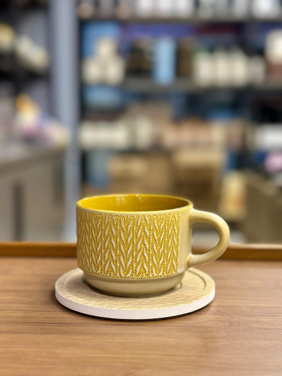 Danny Home 6-Piece Ceramic Cup & Saucer Set – Mustard Harvest