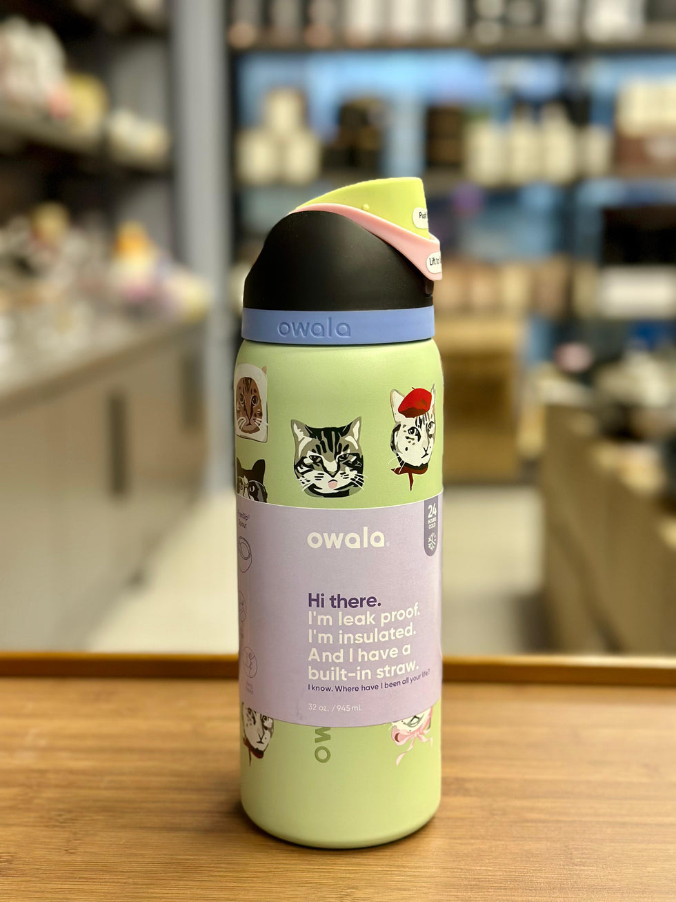 Owala FreeSip® "Cat Collage" Limited Edition 32oz Bottle