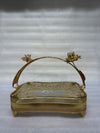 Royal Floral Golden Rectangular Filigree Platter