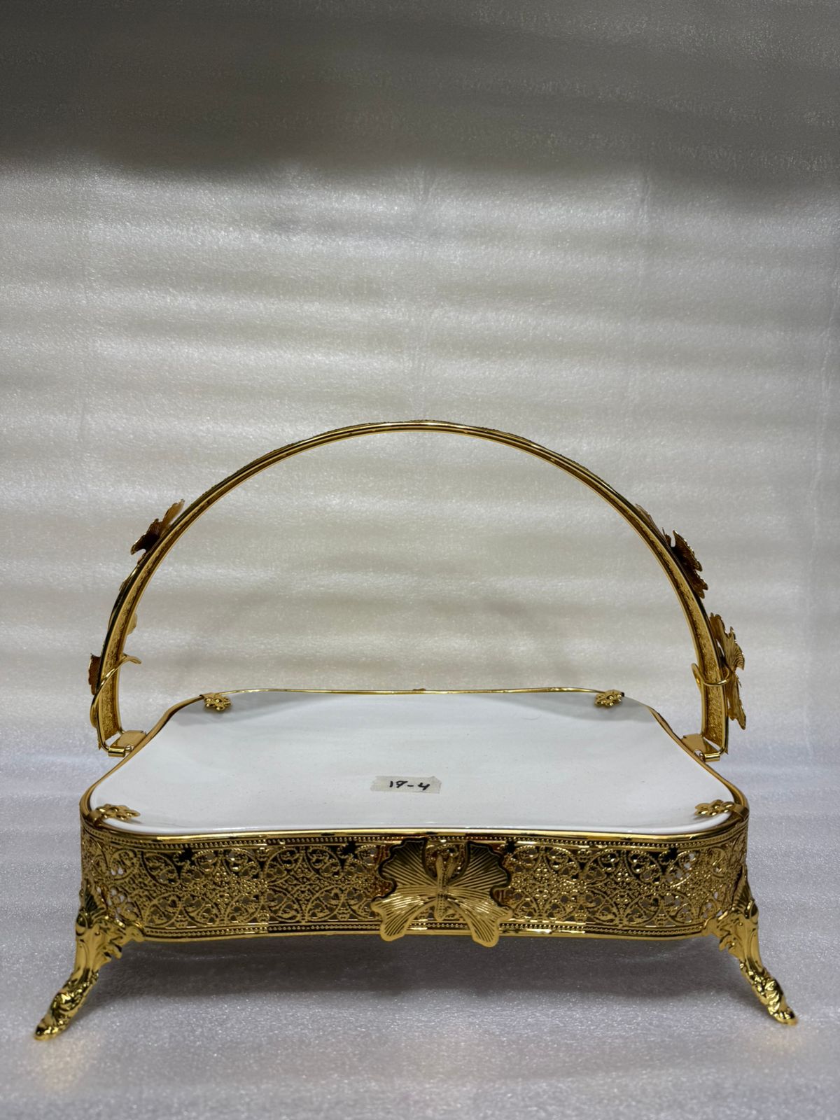 Royal Butterfly Golden Ceramic Serving Platter