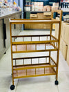 Modern 3-Tier Multi-Functional Bamboo Service Trolley
