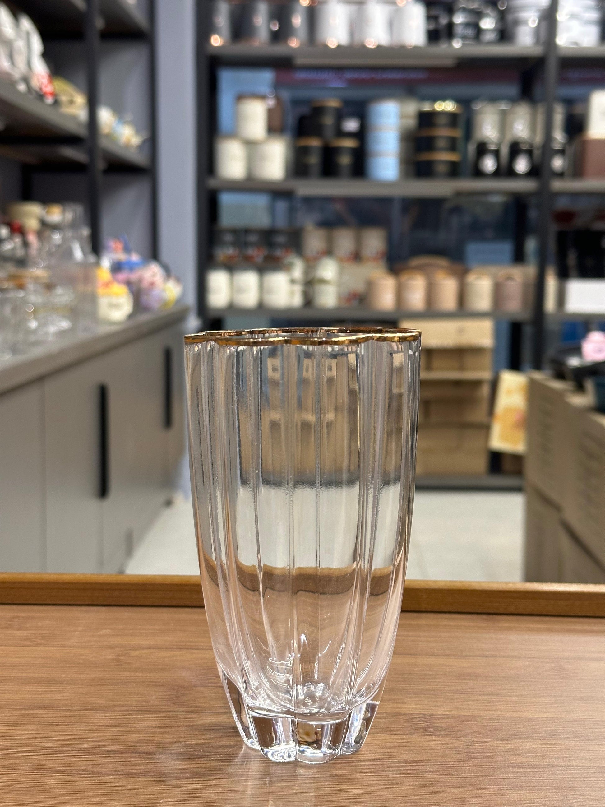Royal Scalloped Crystal Highball Glasses – Set of 6
