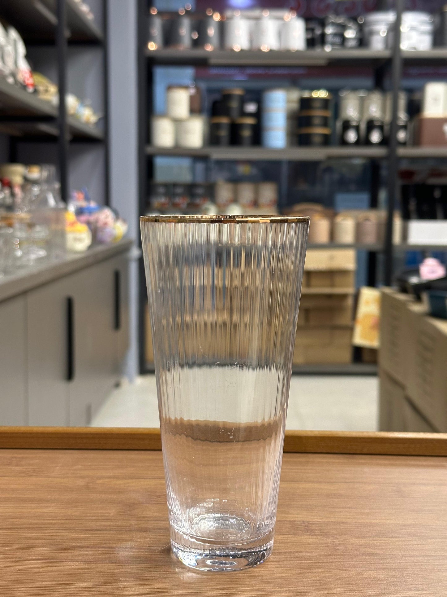Royal Linear-Ribbed Crystal Highball Glasses – Set of 6