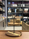 Rustic Chic 2-Tier Natural Acacia Wood Serving Stand