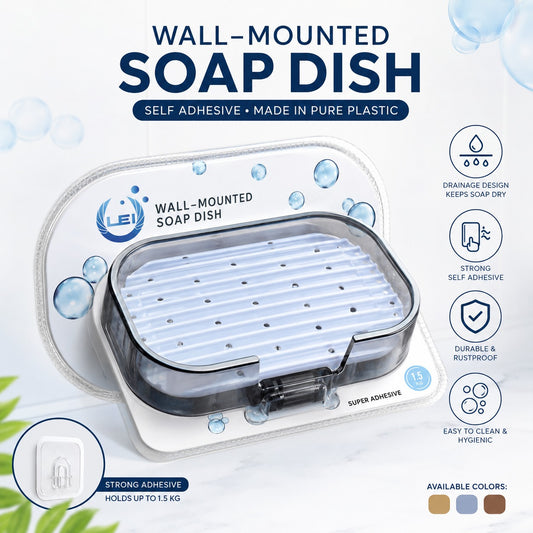 Smart-Drain Double-Layer Adhesive Soap Dish