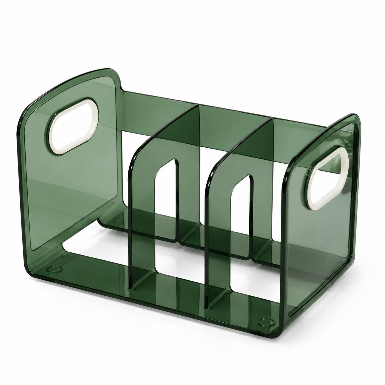 Modern 3-Slot Acrylic Desk Book Organizer