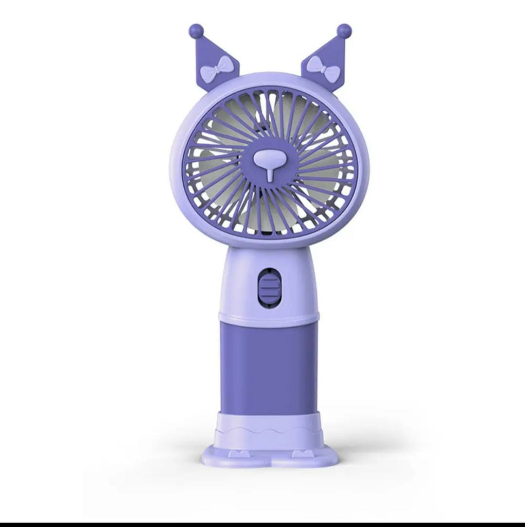 Mini Handheld Cute Fan with Dual-Function Mobile Stand Base (Random Color)