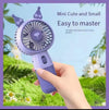 Mini Handheld Cute Fan with Dual-Function Mobile Stand Base (Random Color)