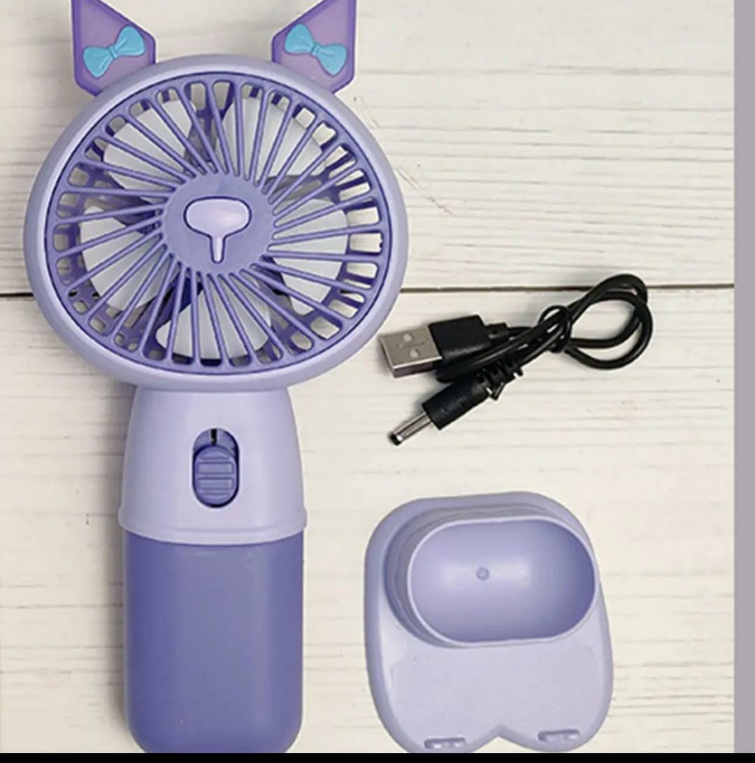 Mini Handheld Cute Fan with Dual-Function Mobile Stand Base (Random Color)