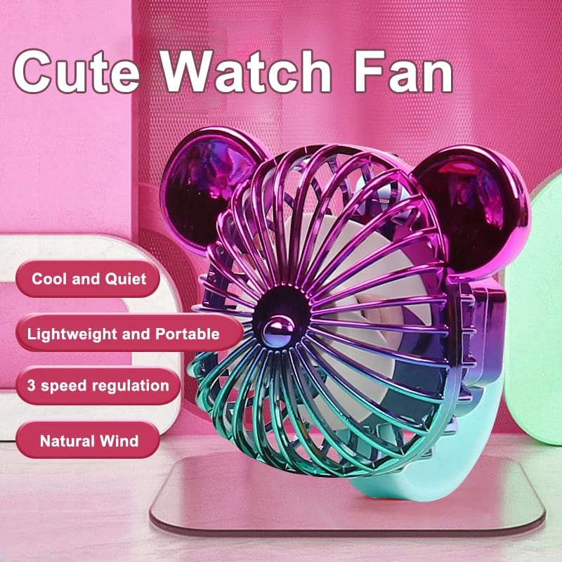 Wrist Mini Hand Watch Fan (USB Rechargeable / Kids Edition)
