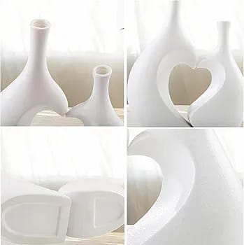 UrbanEdge Modern Minimalist Ceramic Donut Vase Set