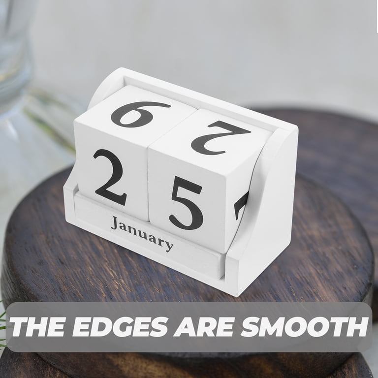 Premium Classic Wooden Perpetual Desk Calendar