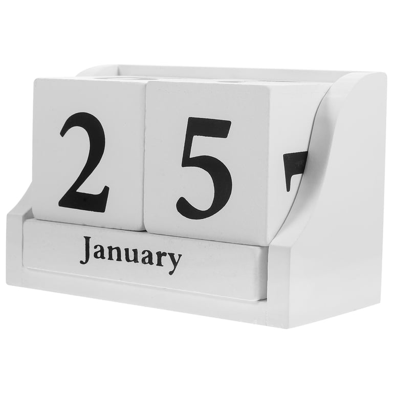 Premium Classic Wooden Perpetual Desk Calendar