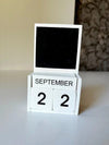 Blackboard Edition Wooden Perpetual Desk Calendar