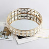 Luxury Crystal Ice Gold Mirrored Vanity Tray (12x12 Inches)