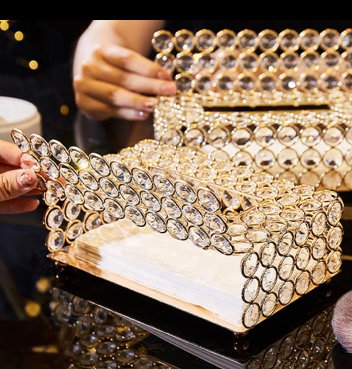 Premium Crystal Tissue Box Holder