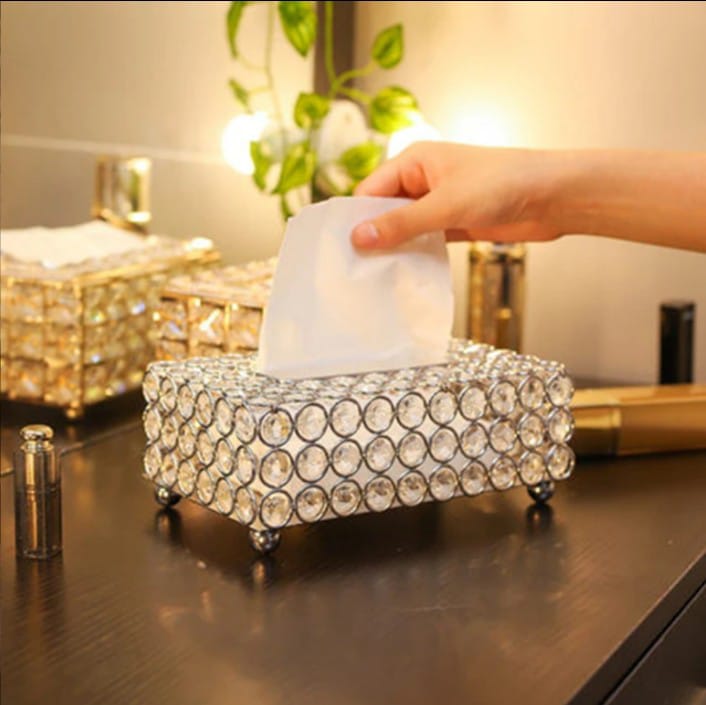 Premium Crystal Tissue Box Holder