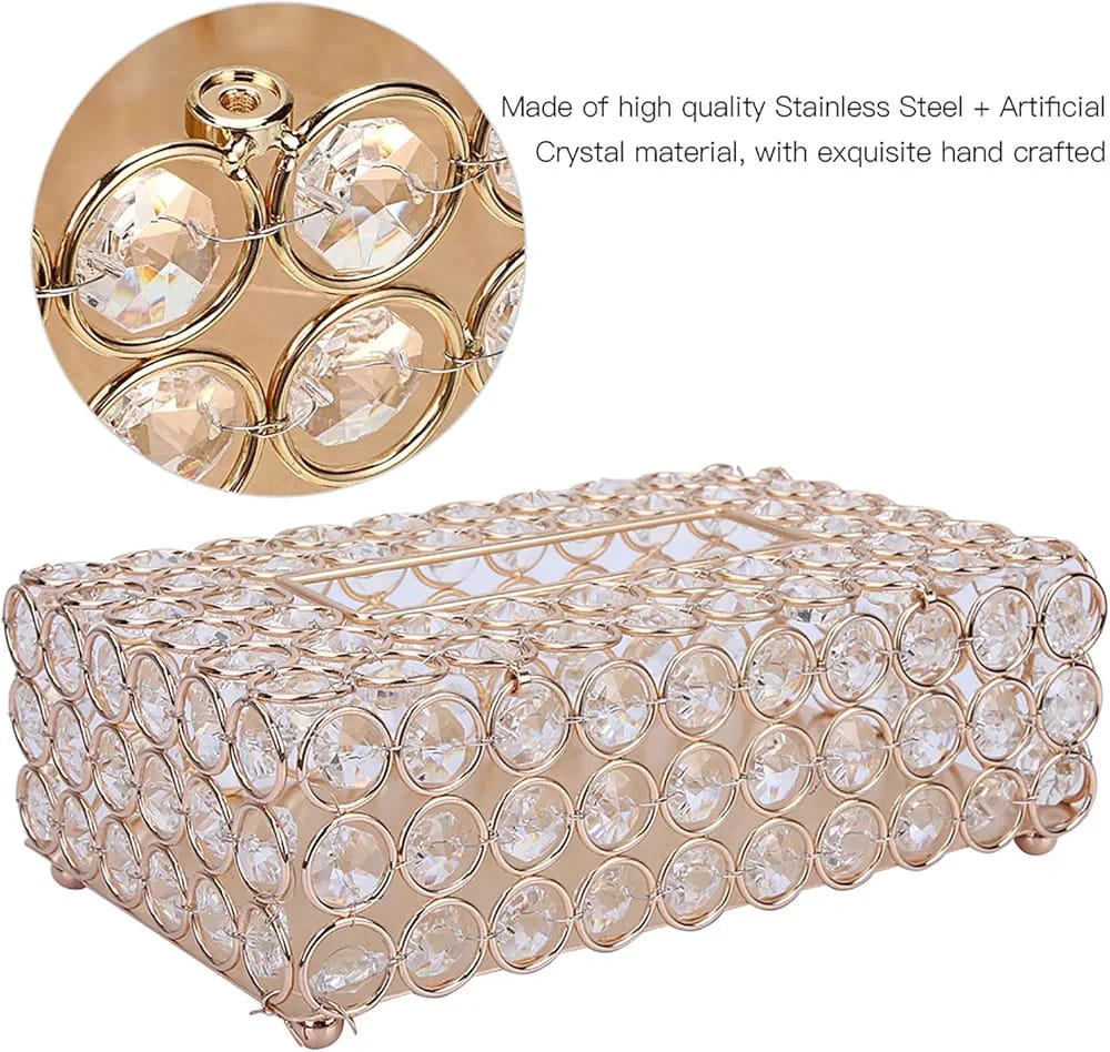 Premium Crystal Tissue Box Holder