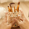 Luxury Ice Gold Metal & Crystal Makeup Brush Holder (Random Design)