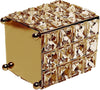 Luxury Ice Gold Metal & Crystal Makeup Brush Holder (Random Design)